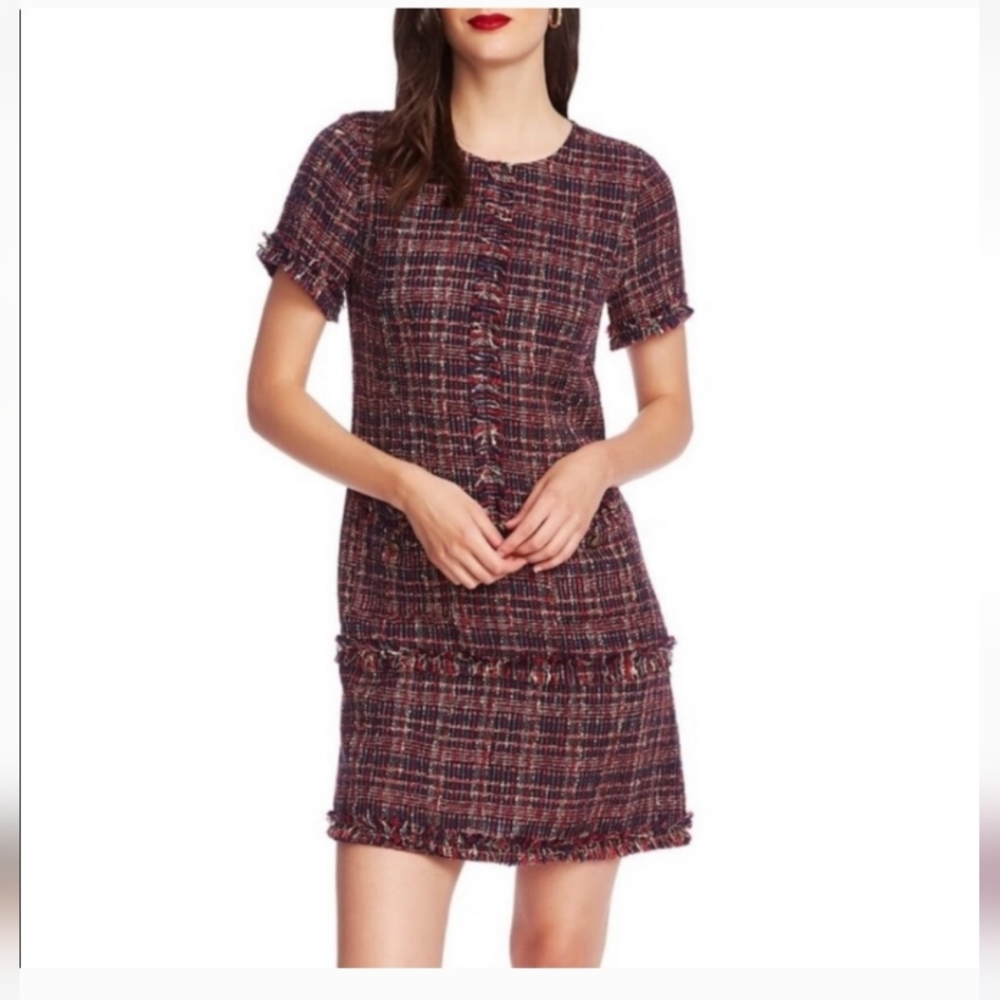 Court & Rowe Tweed Fringe Shift Dress in size 4